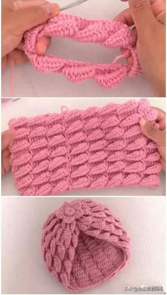 毛线编织有帽沿的冬帽,最新款毛线帽子编织教程日系帽