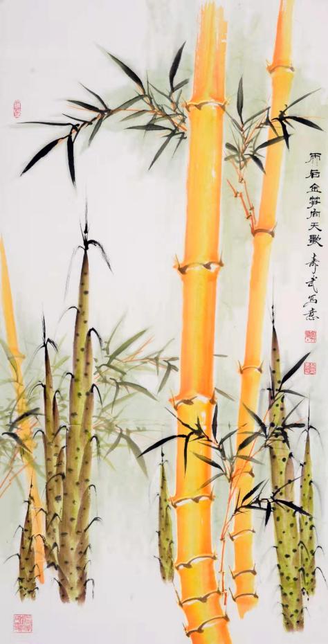 金竹画名家,柴寿武金竹国画技法