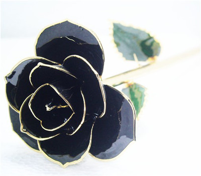 烤漆镀金玫瑰花深绿色送闺蜜送老师独特精美礼物