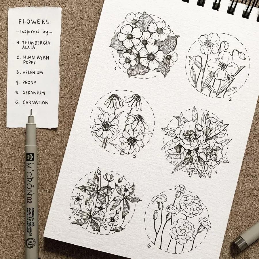 一看就懂的针管简笔画,针管笔入门手绘1000例临摹图