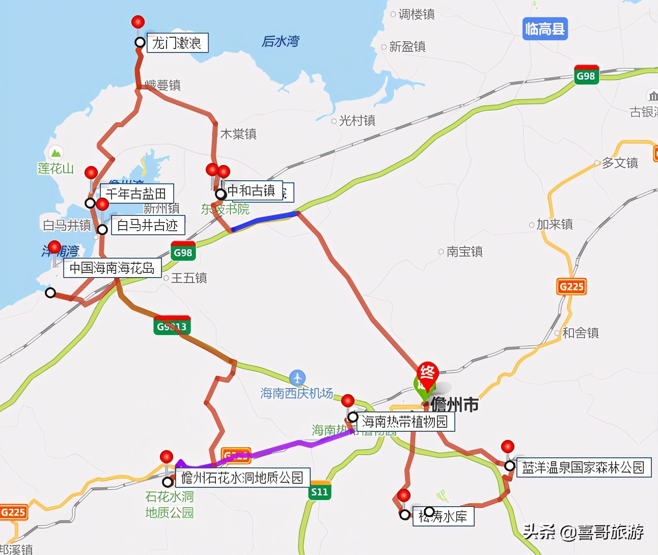 海南儋州自驾游最佳路线,儋州到三亚自驾游攻略