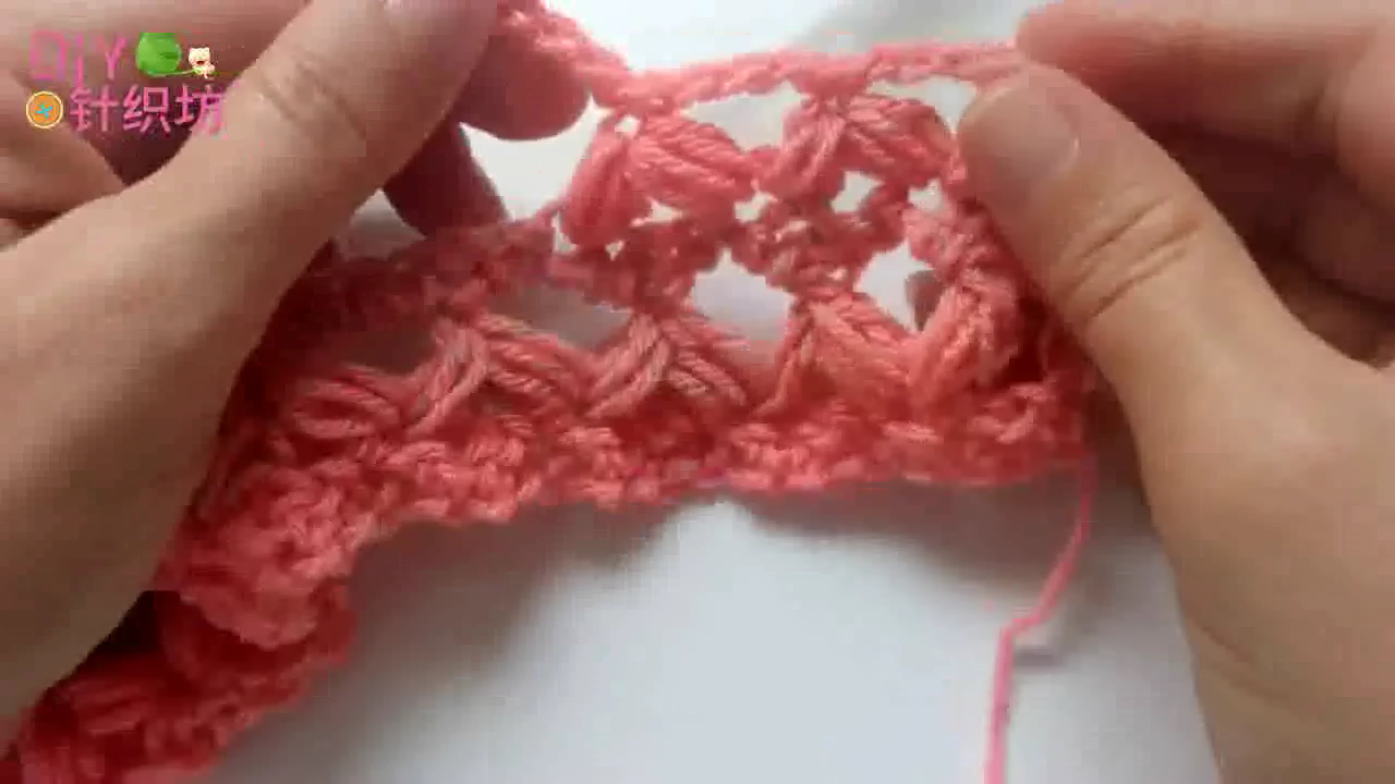 针织镂空三角围巾编织教程,针织围巾三角图案