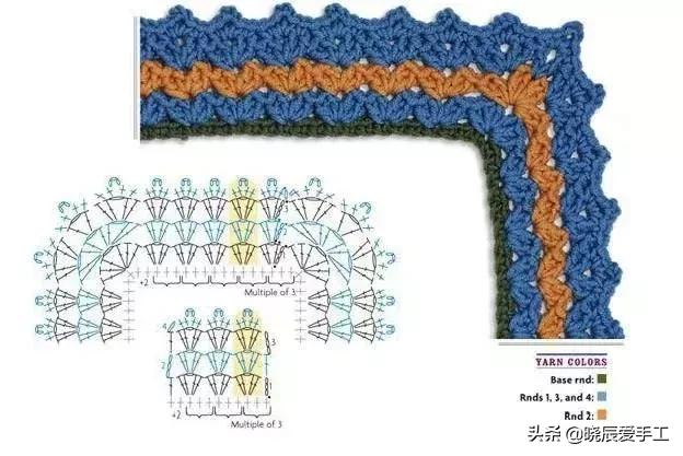 桌布花边钩织的教程,隔热垫餐桌垫钩针教程