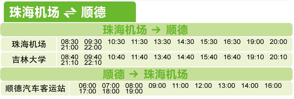 广州机场到珠海汽车时刻表,珠海机场快线车型