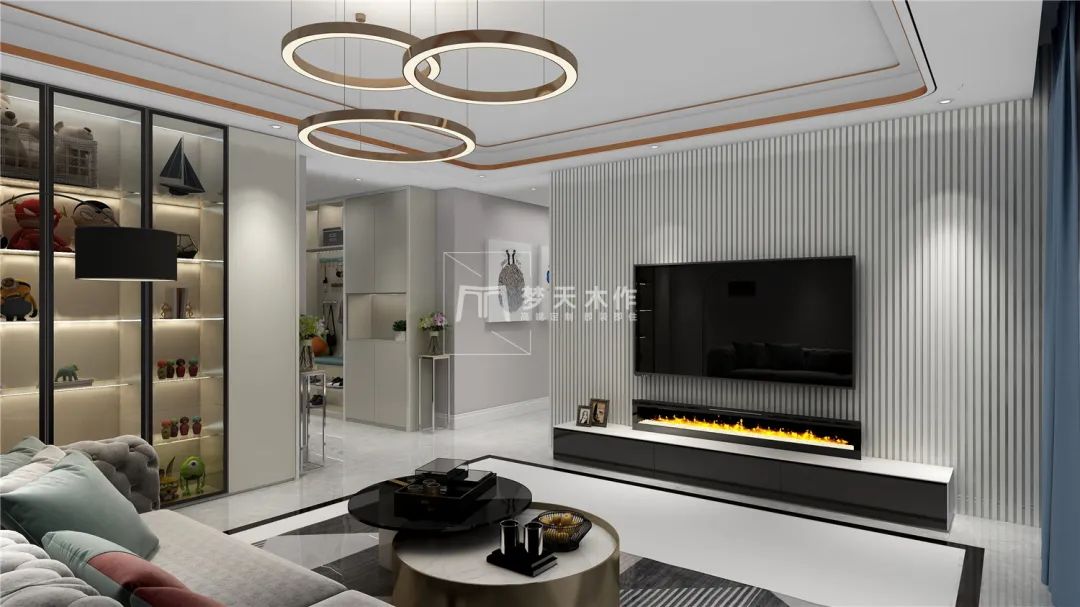 轻奢148平装修效果图,现代轻奢风格小户型黑白灰效果图