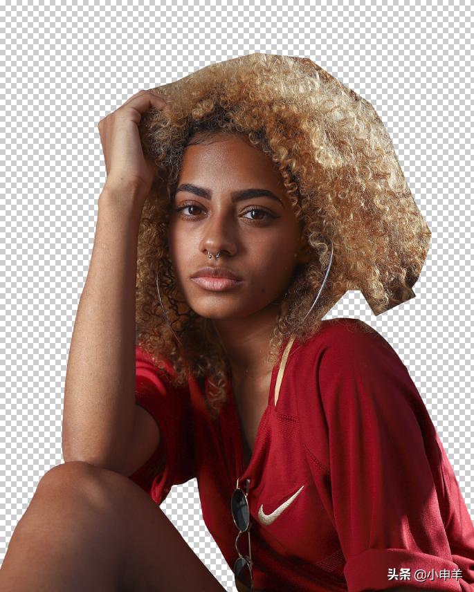 ps抠图18个金发女孩,ps抠图女生头发