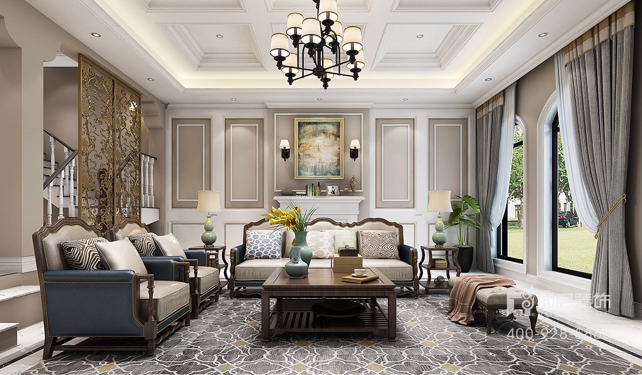 金域蓝湾家居装修风格效果图,金域蓝湾简中式风格装修效果图