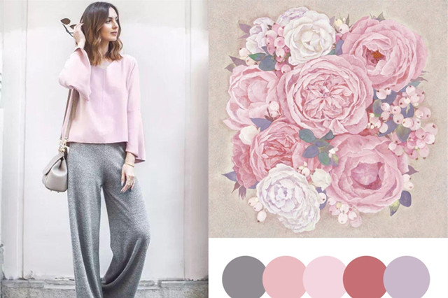 灰色和粉色是不是完美搭配,粉色搭配灰色满满的高级感