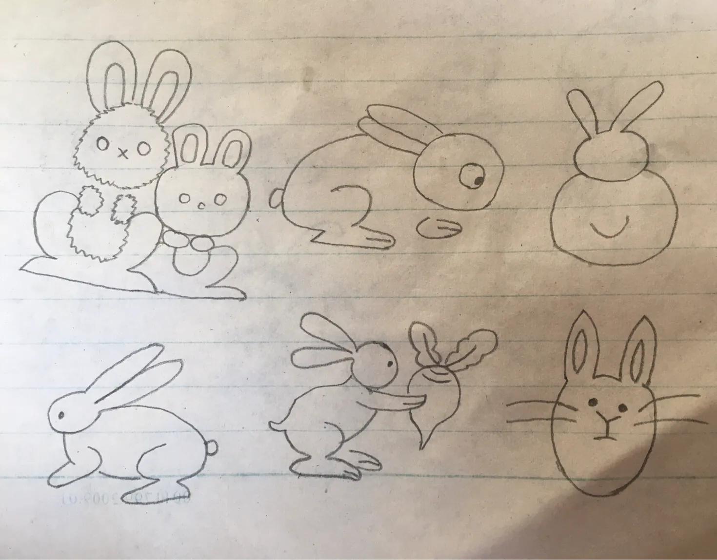 小兔子简笔画公主,小兔子简笔画涂色