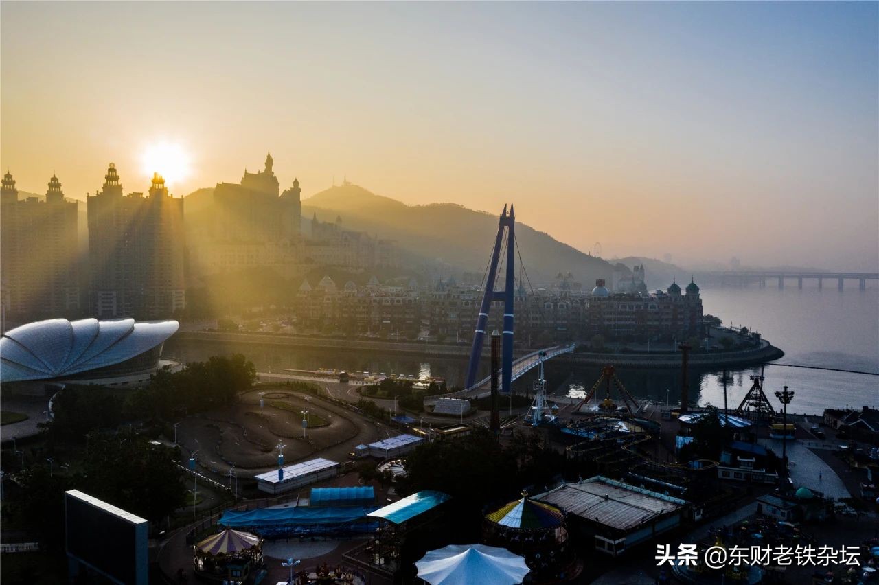 大连星海广场喷泉夜景航拍超清,航拍大连星海广场高清视频