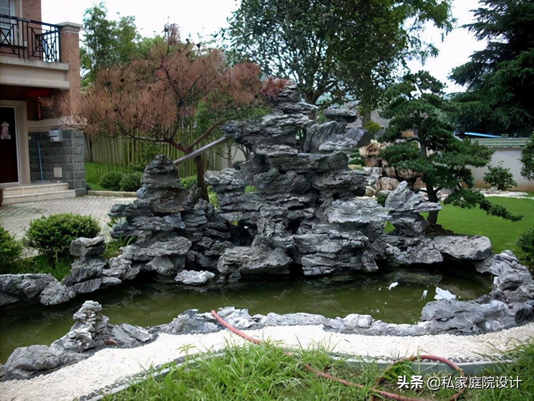 庭院假山鱼池施工设计,重庆正规庭院假山设计施工
