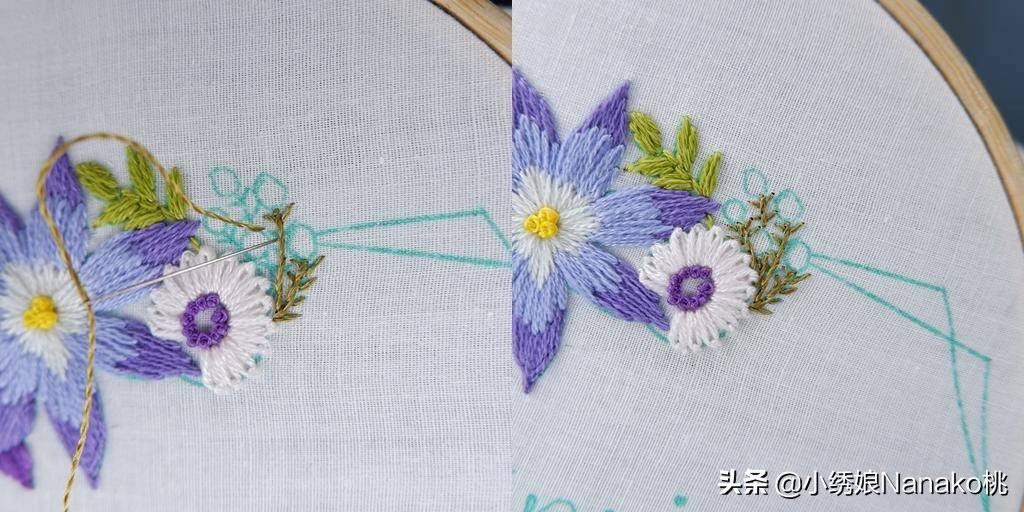 满园春刺绣教程,花环刺绣教程