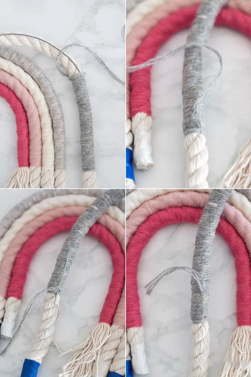 自制漂亮的挂毯,做彩虹云朵挂坠