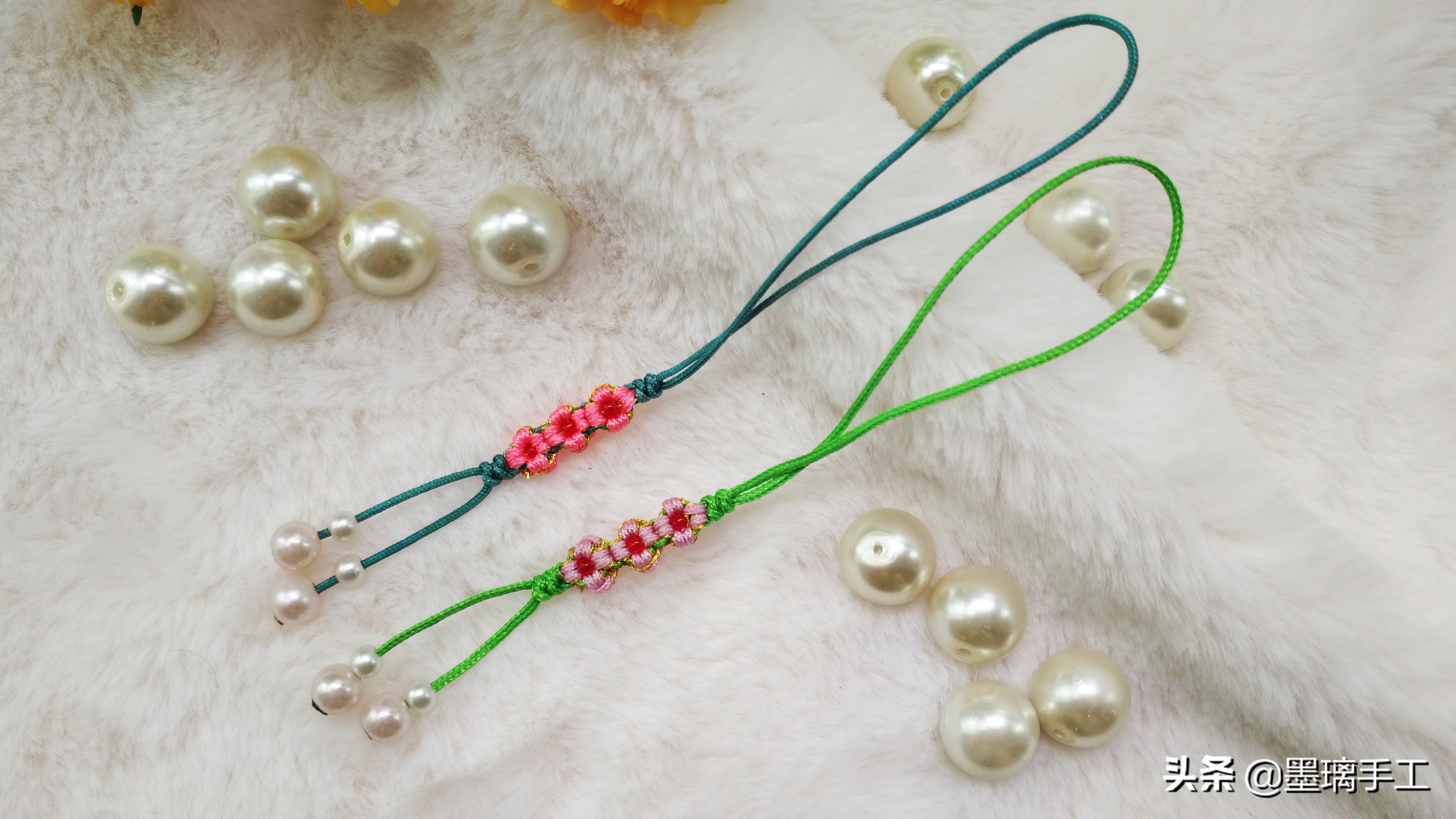 桃花结手机绳编织教程,手工编织情丝结视频教程