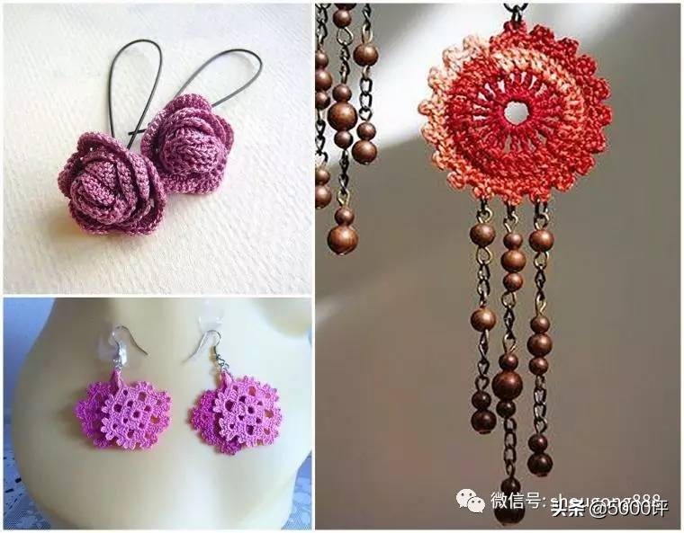 毛线钩精致的饰品,毛线钩织成品小玩意