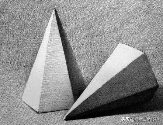 素描静物几何石膏组合图片,初学者素描入门石膏