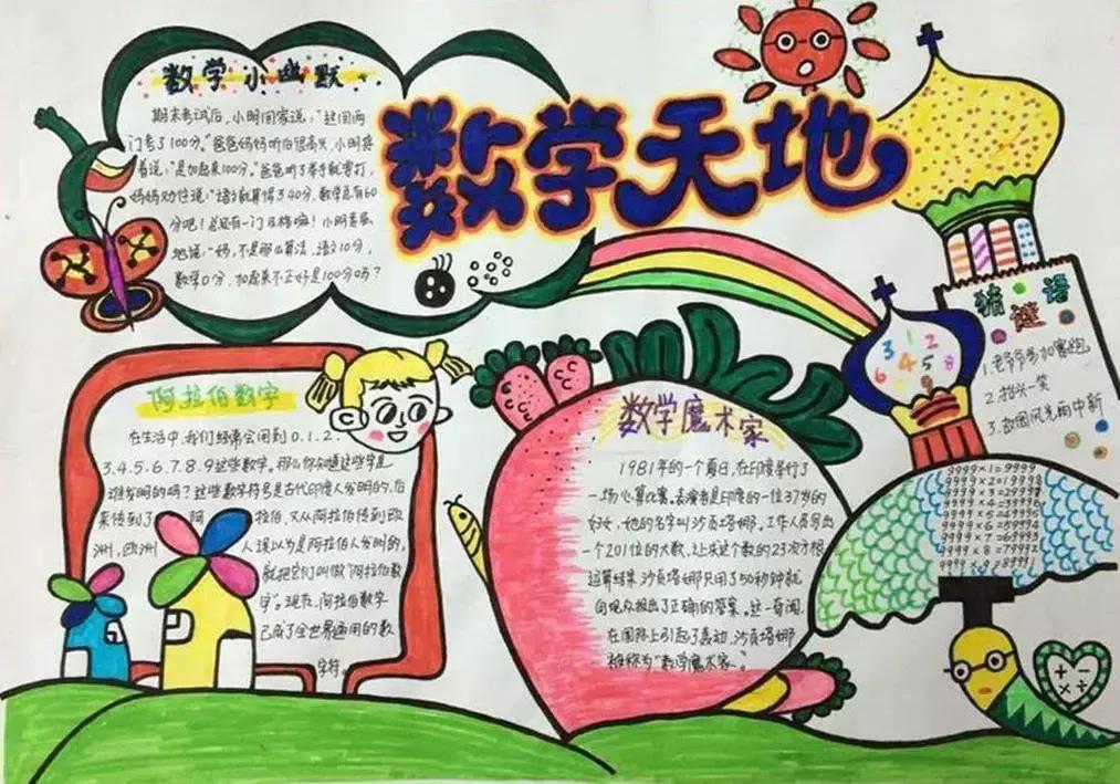 数学手抄报和语文手抄报,小学一年级数学手抄报简单又漂亮