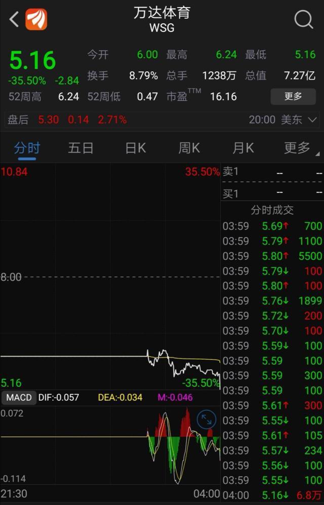 万达体育上市后的首份财报,万达股票暴跌