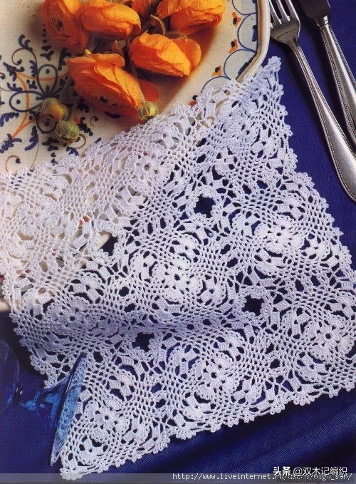 手工钩针毛线沙发巾桌布台布,精致唯美的细蕾丝钩针镂空花桌布