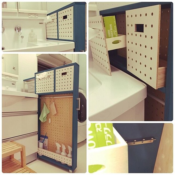 洗衣机旁极窄柜子,洗衣机上方缝隙收纳方法