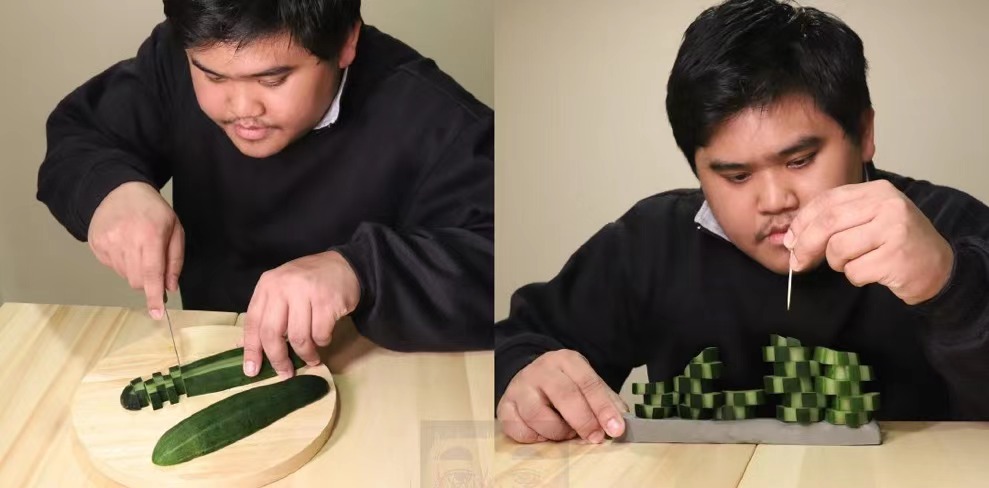 泰国小哥低成本cos猫系列太神似了 (泰国小哥cos祢豆子)