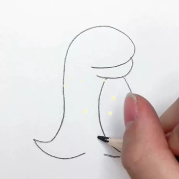 小恐龙怎么画可爱简笔画,一学就会的小恐龙简笔画