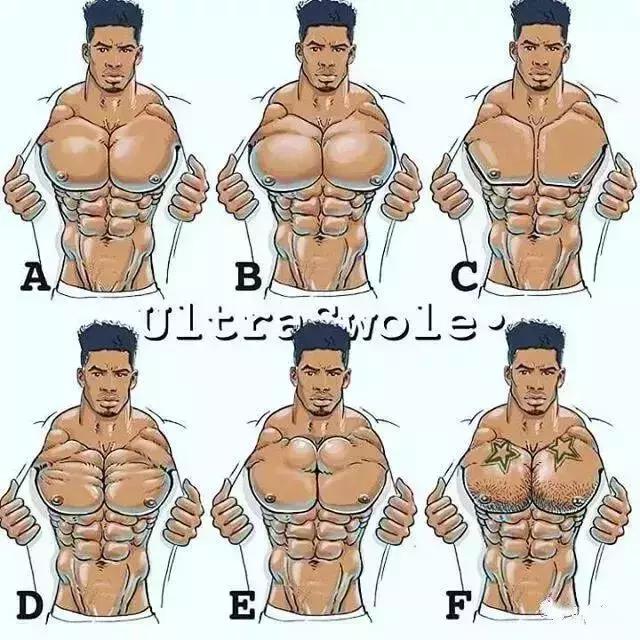 胸肌的四种胸型,男生方形胸肌和八字胸对比