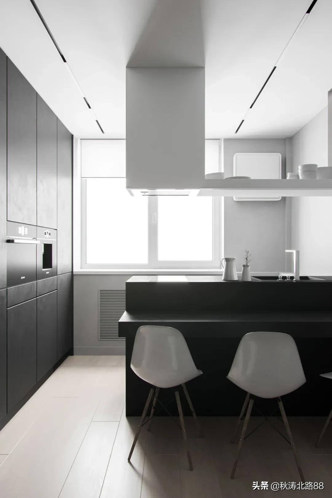 餐厅与阳台之间做个小吧台效果图,法式半开式厨房餐厅隔断吧台一体