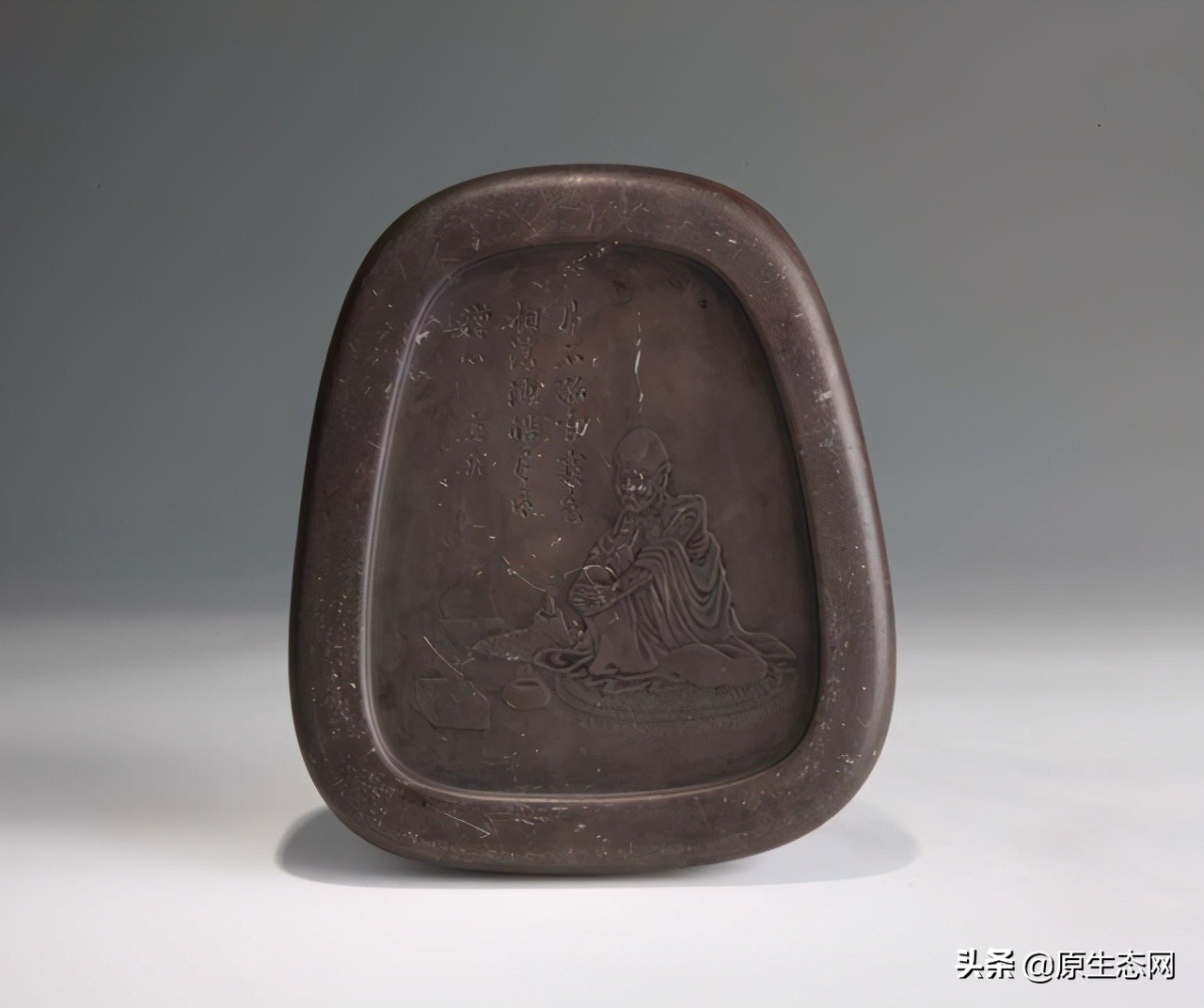 文房光绪六年款青花砚,四大名砚中被誉为艺术瑰宝的