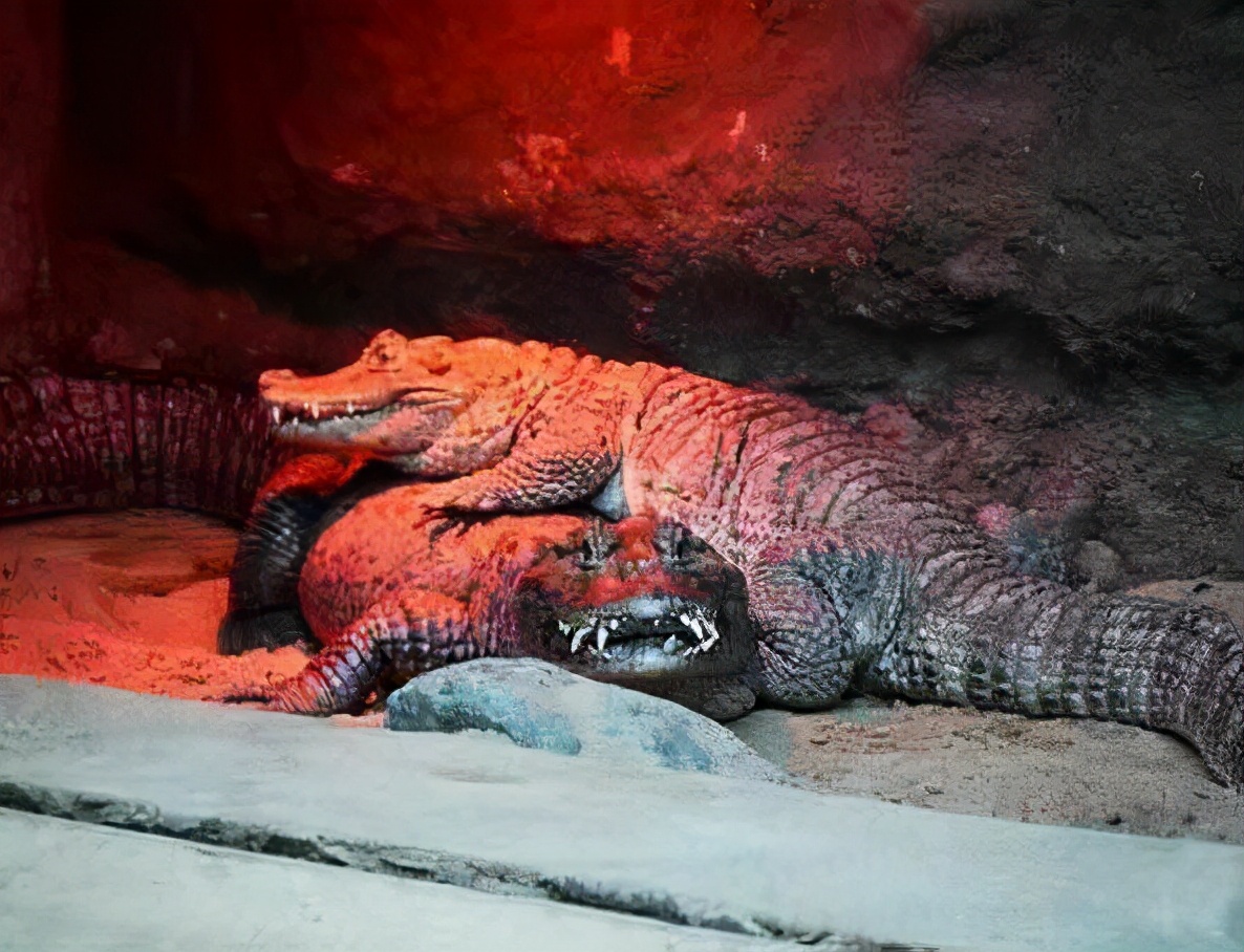 努力交配48年还没娃的鳄鱼夫妇，原因是丁丁太小了
