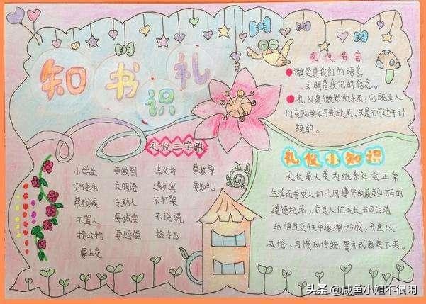 文明礼仪手抄报画简单漂亮,文明礼仪绘画手抄报简单漂亮