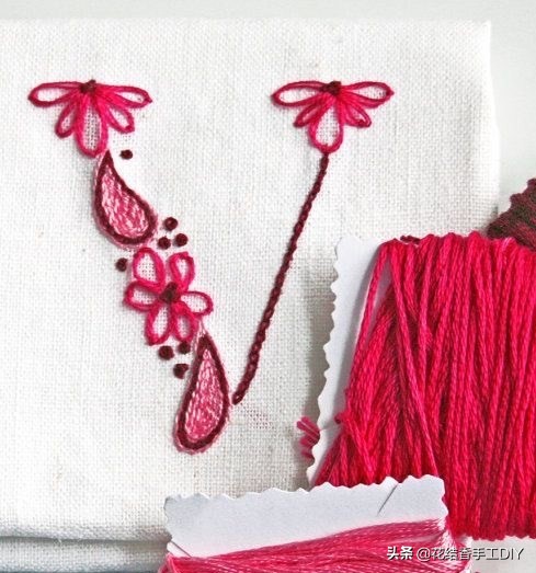 刺绣英文字母教程全针绣,好看有意义的刺绣