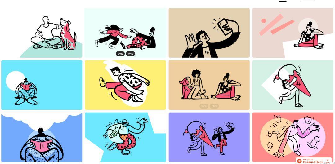 设计基础插画素材网站,插画ui素材