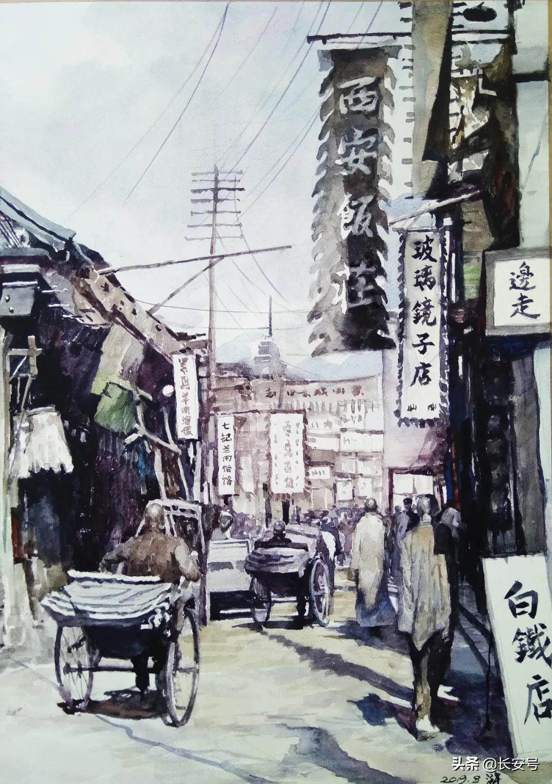 手绘老西安,西安手绘名胜古迹