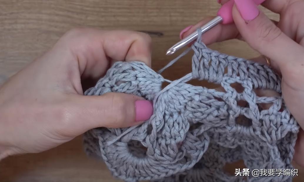 最新款钩披肩花样连接教程,简单易学钩披肩花样