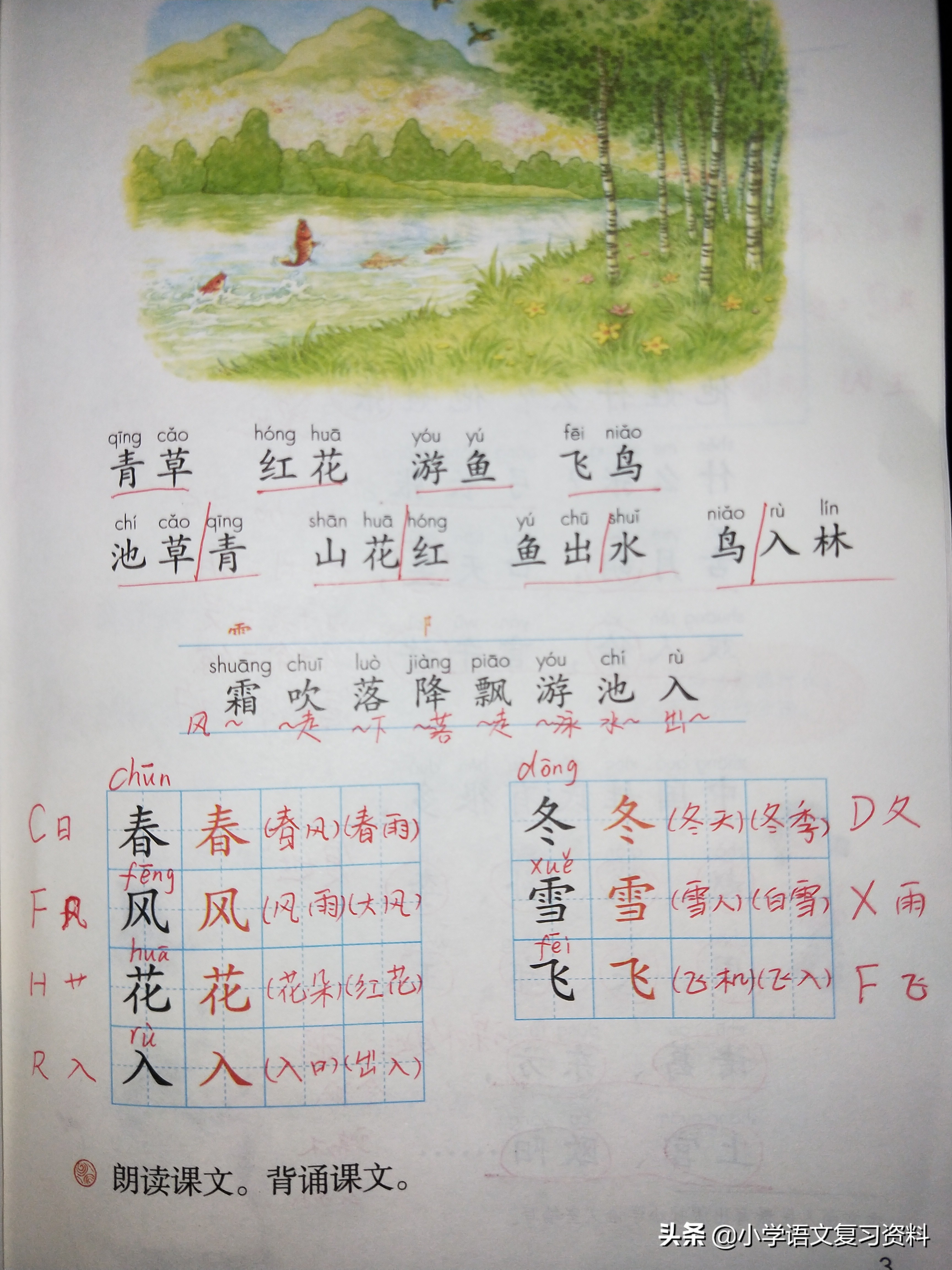 一年级下册课堂笔记部编版,一年级部编版下册背诵内容