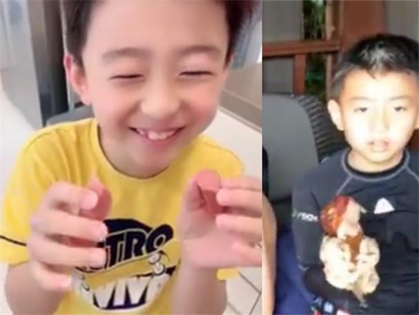 张柏芝教儿子跳水变“人肉板”，两兄弟被晒到黑成煤球太夸张