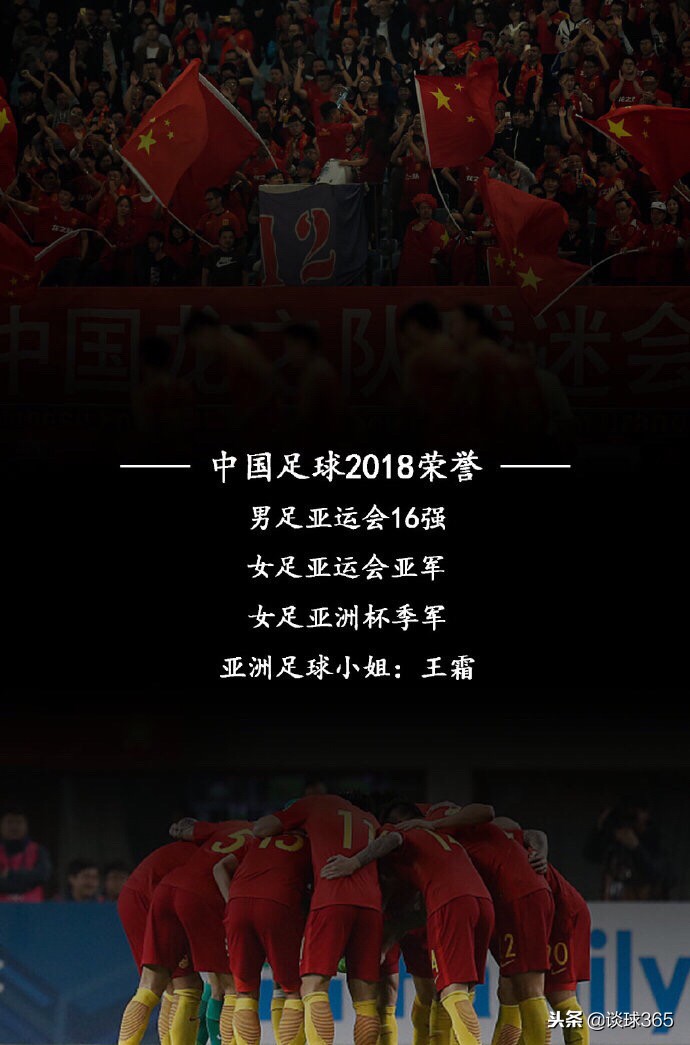 亚足联晒中国足球2018荣誉榜:女足三*荣大**誉,男足亚运16强