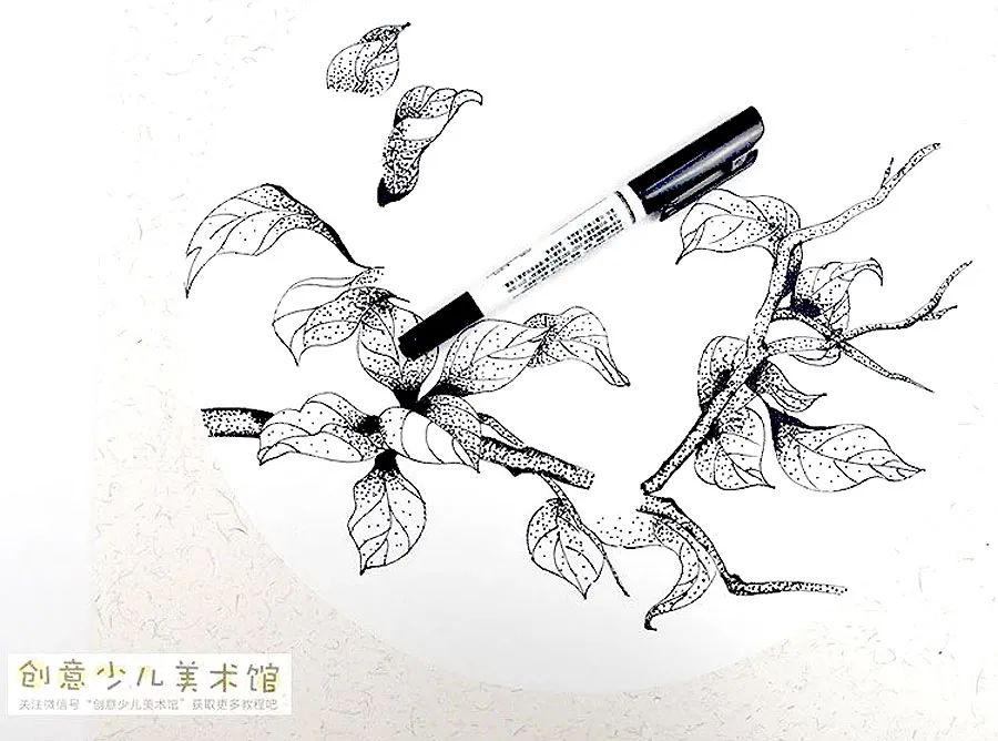 花儿朵朵黑白画四年级儿童画,儿童创意画春天花儿开