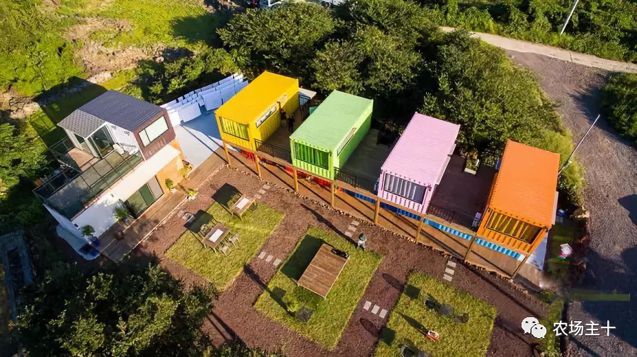 大型农场建造,家庭农场可以放置集装箱做民宿