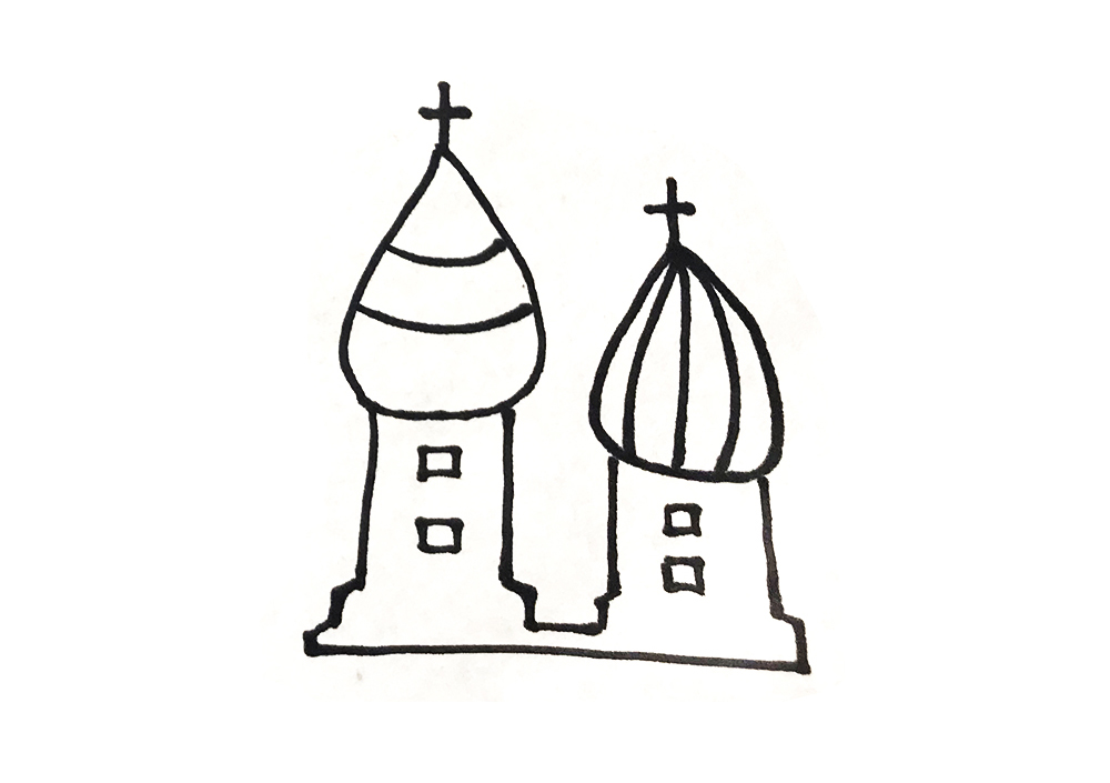 儿童画卡通城堡简笔画,简笔画城堡公主在城堡里面坐着