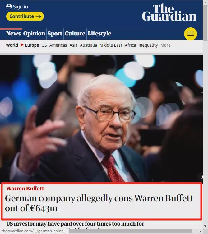 巴菲特被诈骗50亿，股神真的糊涂了？