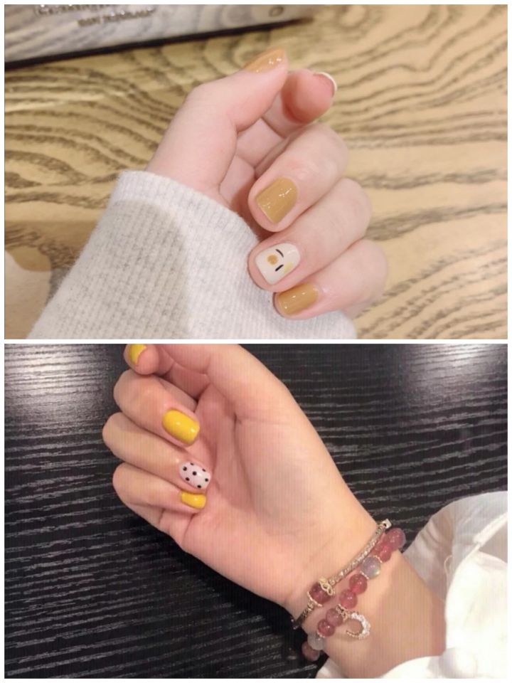 黄色美甲图片简称“黄片”