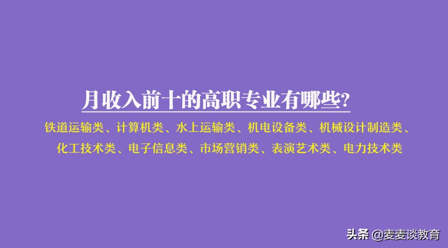 月收入最高的十大职业,月收入top3专业