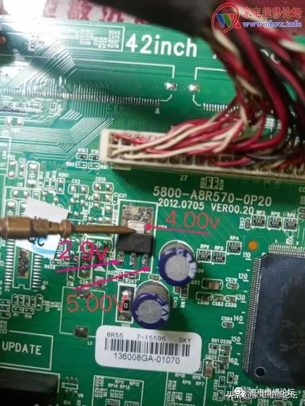 创维42e600e电视绿灯不开机维修,创维42e500e电视不开机指示灯不亮
