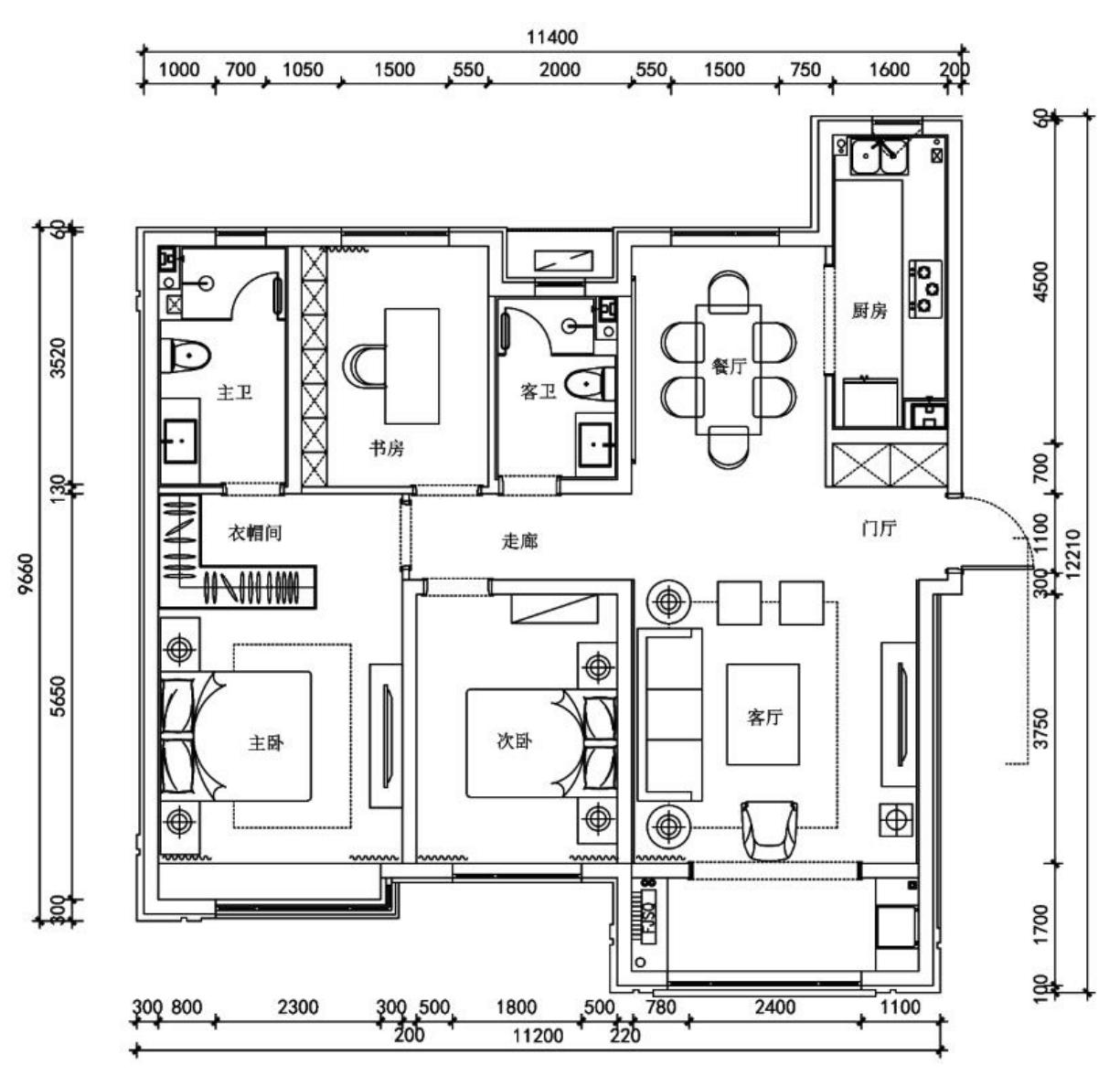 融创中新国际城精装房什么样,融创136平精装房