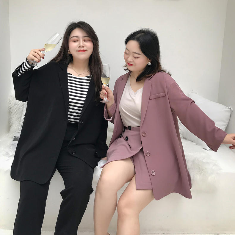 大码胖mm显瘦西装外套薄款,大码胖mm搭配西装外套