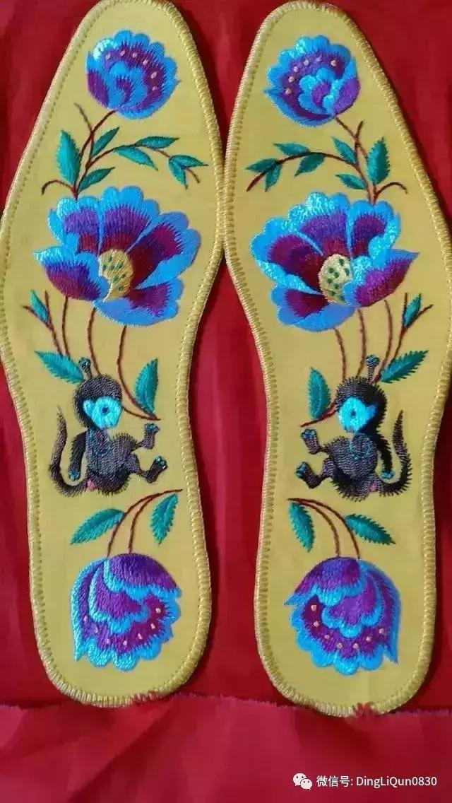 刺绣作品简单的,老式刺绣喜字的鞋垫刺绣方法