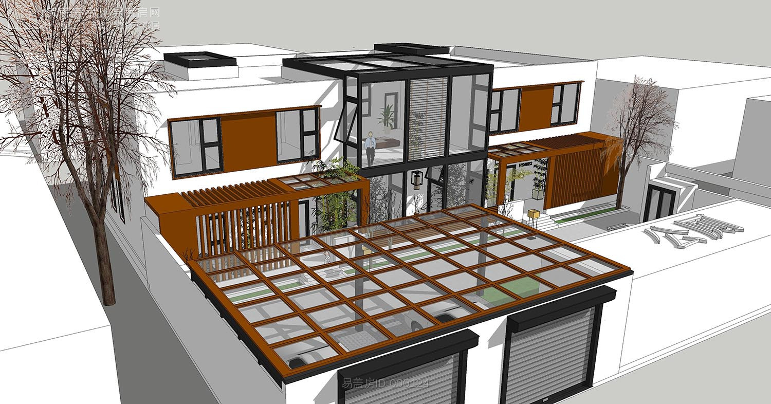二层农村别墅带阳光房现代简约,农村二层带阳光房别墅效果图