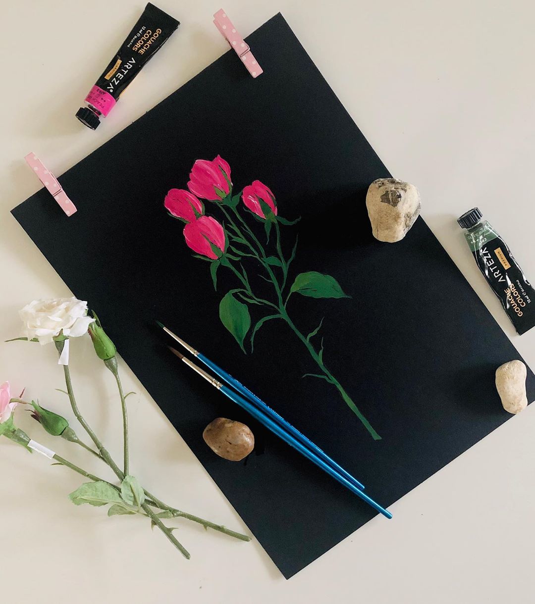 清新水彩手绘花卉插画,高级感的花卉插画